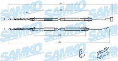 C0246B SAMKO Тросик, cтояночный тормоз