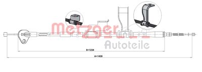 1HY003 METZGER Тросик, cтояночный тормоз