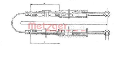 3215 METZGER Тросик, cтояночный тормоз