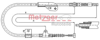 170238 METZGER Тросик, cтояночный тормоз