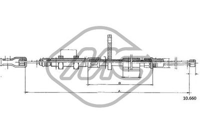 80336 Metalcaucho Тросик, cтояночный тормоз