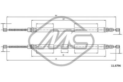 83083 Metalcaucho Тросик, cтояночный тормоз