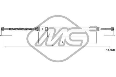 83071 Metalcaucho Тросик, cтояночный тормоз