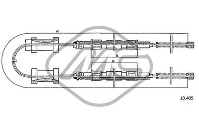 80540 Metalcaucho Тросик, cтояночный тормоз