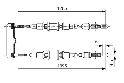 1987477253 BOSCH Тросик, cтояночный тормоз