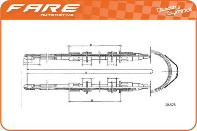 18616 FARE SA Тросик, cтояночный тормоз