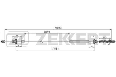 BZ1212 ZEKKERT Тросик, cтояночный тормоз