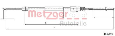 106203 METZGER Тросик, cтояночный тормоз