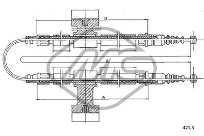 82087 Metalcaucho Тросик, cтояночный тормоз