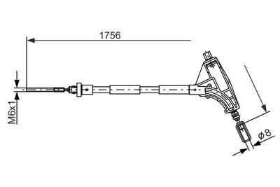 1987477870 BOSCH Тросик, cтояночный тормоз