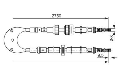 1987477228 BOSCH Тросик, cтояночный тормоз