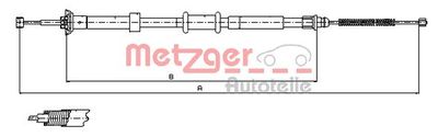 120764 METZGER Тросик, cтояночный тормоз