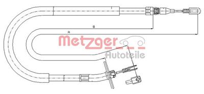 109880 METZGER Тросик, cтояночный тормоз