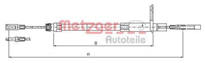 109432 METZGER Тросик, cтояночный тормоз