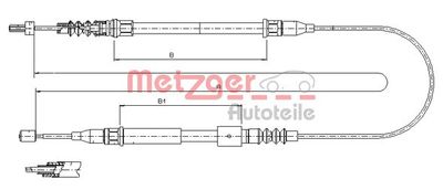 115769 METZGER Тросик, cтояночный тормоз