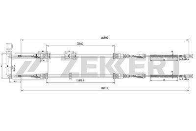 BZ1030 ZEKKERT Тросик, cтояночный тормоз