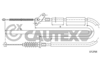 761582 CAUTEX Тросик, cтояночный тормоз