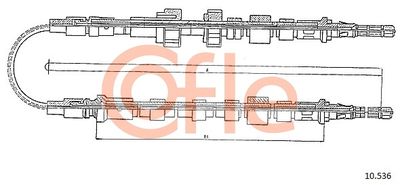 10536 COFLE Тросик, cтояночный тормоз