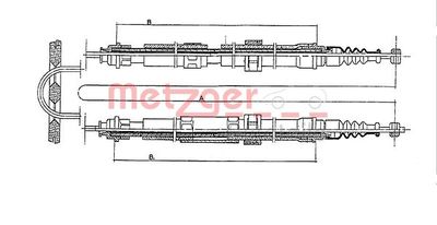 4313 METZGER Тросик, cтояночный тормоз