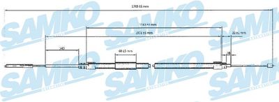 C0077B SAMKO Тросик, cтояночный тормоз