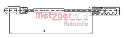 115935 METZGER Тросик, cтояночный тормоз