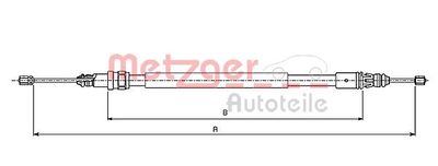 106775 METZGER Тросик, cтояночный тормоз