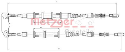 11585 METZGER Тросик, cтояночный тормоз