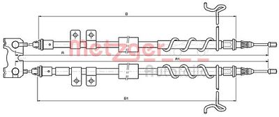 105336 METZGER Тросик, cтояночный тормоз