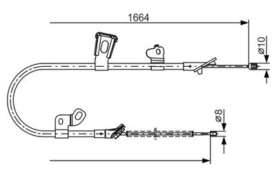 1987482219 BOSCH Тросик, cтояночный тормоз