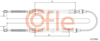 172751 COFLE Тросик, cтояночный тормоз