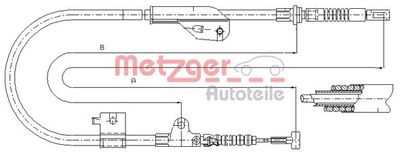 170236 METZGER Тросик, cтояночный тормоз