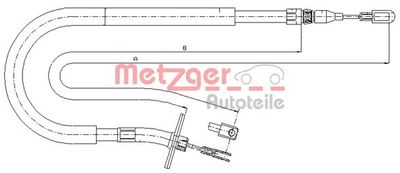 109879 METZGER Тросик, cтояночный тормоз
