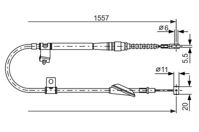 1987477609 BOSCH Тросик, cтояночный тормоз