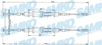 C1347B SAMKO Тросик, cтояночный тормоз