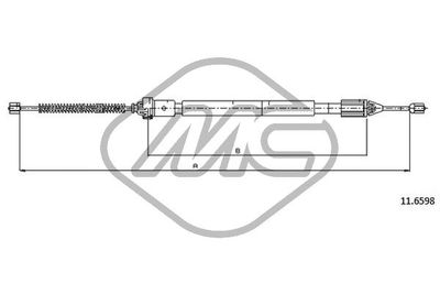 83082 Metalcaucho Тросик, cтояночный тормоз