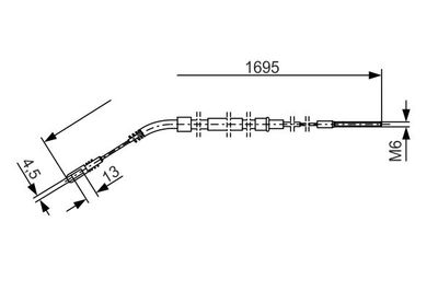 1987477004 BOSCH Тросик, cтояночный тормоз