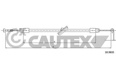 188007 CAUTEX Тросик, cтояночный тормоз