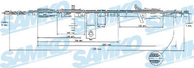 C1381B SAMKO Тросик, cтояночный тормоз