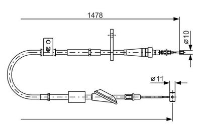 1987482096 BOSCH Тросик, cтояночный тормоз