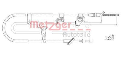 175061 METZGER Тросик, cтояночный тормоз