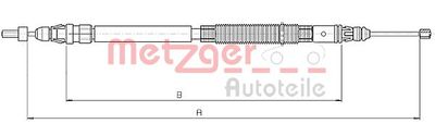 104664 METZGER Тросик, cтояночный тормоз