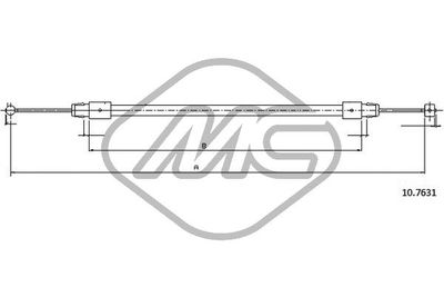 83754 Metalcaucho Тросик, cтояночный тормоз