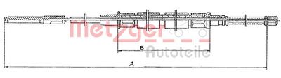 11704 METZGER Тросик, cтояночный тормоз