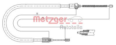 116585 METZGER Тросик, cтояночный тормоз