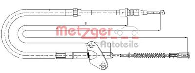 109871 METZGER Тросик, cтояночный тормоз