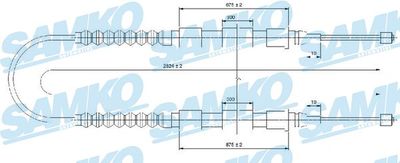 C0175B SAMKO Тросик, cтояночный тормоз