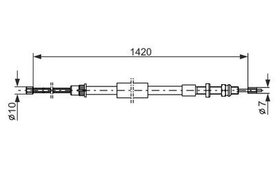 1987477479 BOSCH Тросик, cтояночный тормоз