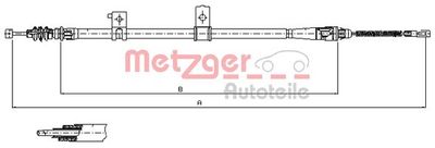 176032 METZGER Тросик, cтояночный тормоз