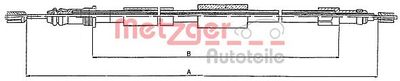 104572 METZGER Тросик, cтояночный тормоз