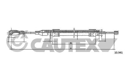 766227 CAUTEX Тросик, cтояночный тормоз